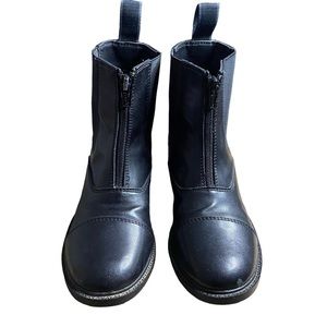 Auken Women's Black Front Zip Ankle Block Heeled Boots